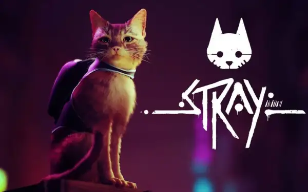 Rudy kot w plecaku, bohater gry Stray, czeka na przygodę. Ile godzin minie, zanim odkryje tajemnice cyberpunku?