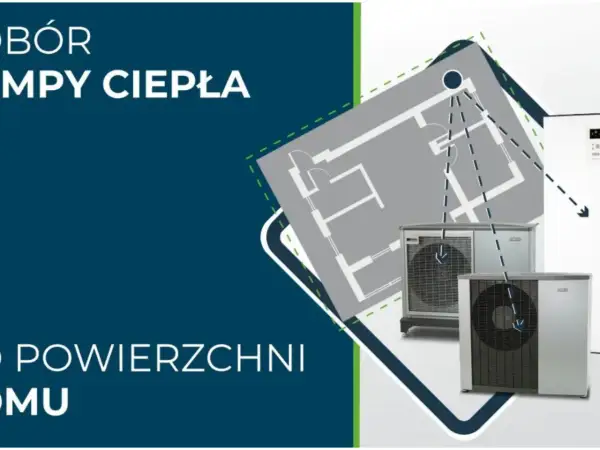 Jak dobrać moc pompy ciepła? Schemat domu z dwoma jednostkami zewnętrznymi i liniami wskazującymi ich działanie.