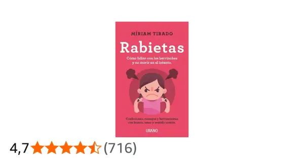 Portada del libro "Rabietas", con una niña enfadada. Guía para padres sobre cómo manejar las rabietas de niños de 3 años.