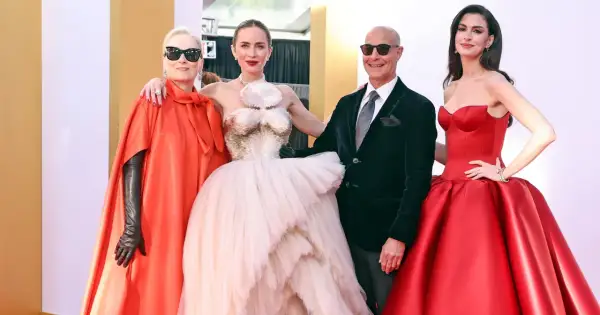Meryl Streep, Emily Blunt, Stanley Tucci i Anne Hathaway na premierze "Diabeł ubiera się u Prady 2".