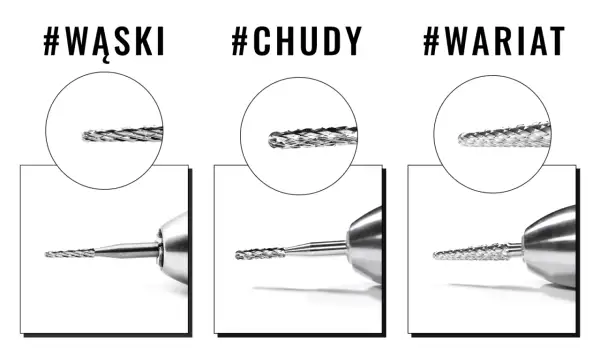 Porównanie frezów: wąski, chudy i wariat. Dowiedz się, jaki frez do czego użyć, by uzyskać najlepsze efekty.