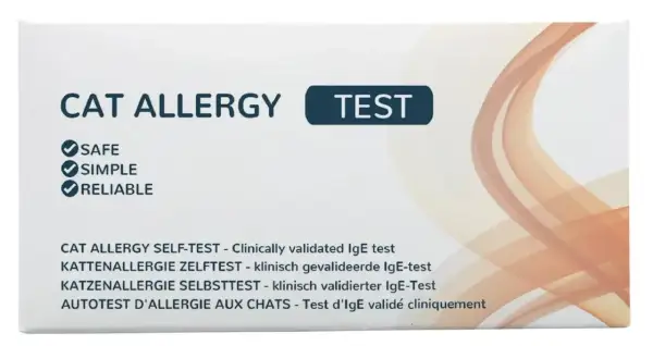 Katzenallergie Test-Kit. Wenn Sie Symptome einer Katzenallergie haben, hilft dieser sichere, einfache und zuverlässige Selbsttest.