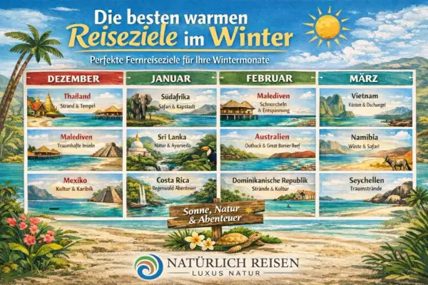 Traumhafte Winterurlaub Ideen: Thailand, Malediven, Südafrika, Australien & mehr. Entdecke Sonne, Natur & Abenteuer!