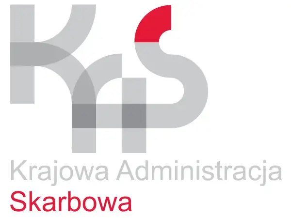 Logo Krajowej Administracji Skarbowej. Szare litery KRS z czerwonym elementem. "Krajowa Administracja Skarbowa" - to jest to, co warto wiedzieć o tej instytucji.