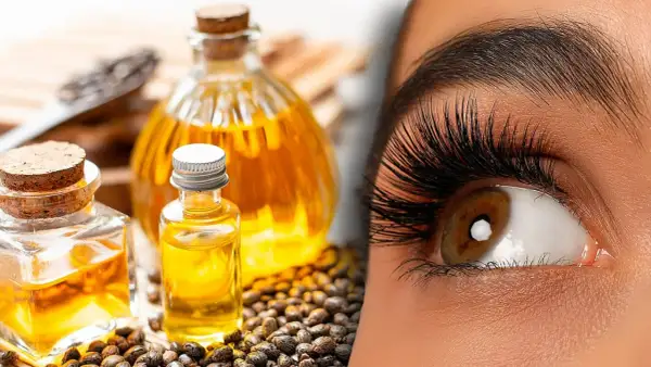 Aceite de ricino para pestañas, cuidado natural para evitar infección.