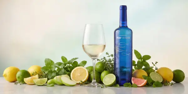 Orzeźwiające, kwaśne wino Mar de Ons Albariño, otoczone cytrusami, jabłkami i ziołami, zapowiada letnie orzeźwienie.