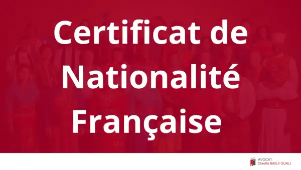 Certificat de Nationalité Française. Ce document est essentiel pour le fichier national des naissances, attestant de l'identité et de l'appartenance à la nation.