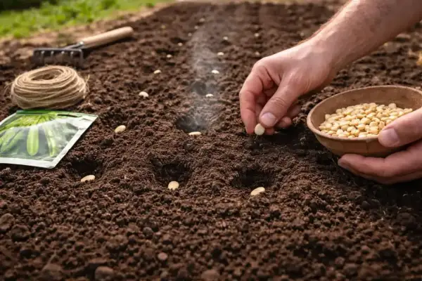Siew nasion ogórków gruntowych. Czas oczekiwania na pierwsze plony zależy od odmiany i warunków, ale warto wiedzieć, jak długo rosną ogórki gruntowe.