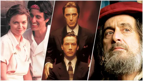 Al Pacino i filmer som "Frankie and Johnny", "The Godfather Part II" och "Donnie Brasco".