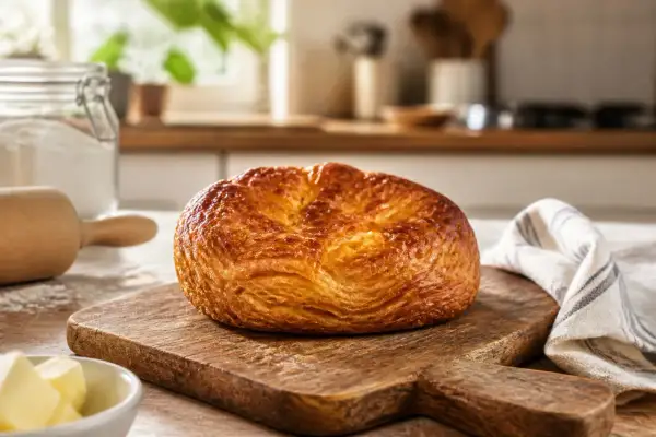 Une belle composition de kouign amann doré, prêt à être dégusté.