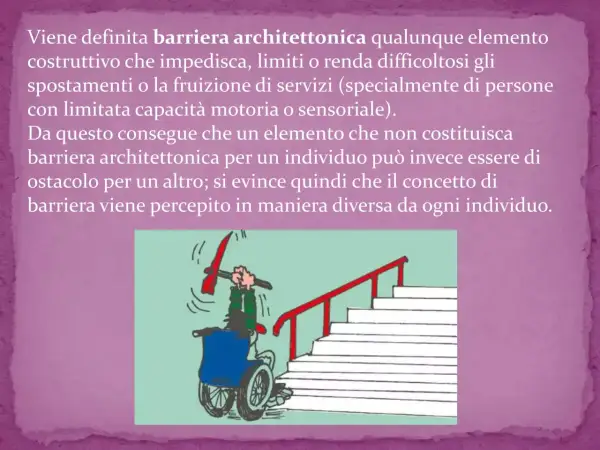 Persona in sedia a rotelle cerca di superare una scala, un esempio di barriere architettoniche.