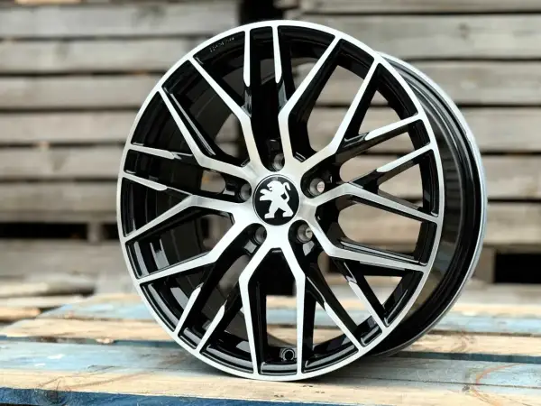 Elegancka felga do Peugeot 3008 GT, dwukolorowa, z logo lwa.