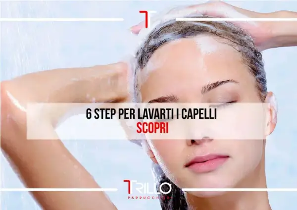 Scopri come lavarti i capelli come dal parrucchiere con questi 6 step. Una donna si lava i capelli sotto la doccia con schiuma.