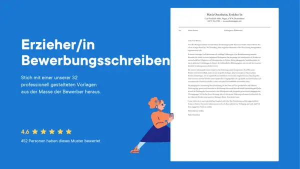 Professionelles Bewerbungsschreiben für Erzieher/in. Vorlage für ein überzeugendes Anschreiben im Kindergarten.