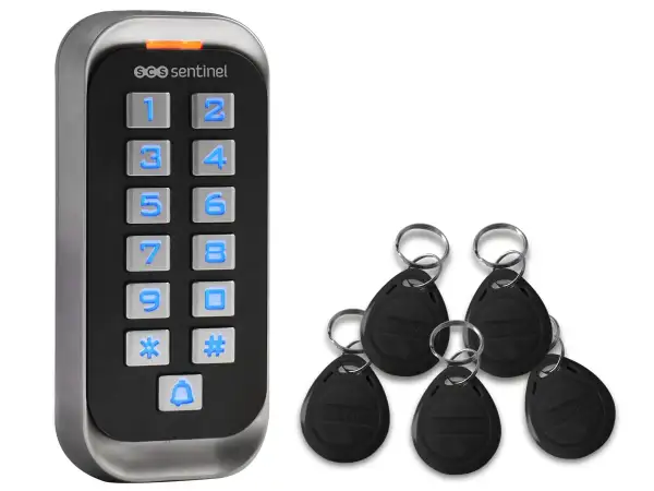 Clavier digicode et badges pour motorisation portail. Accès sécurisé et pratique.