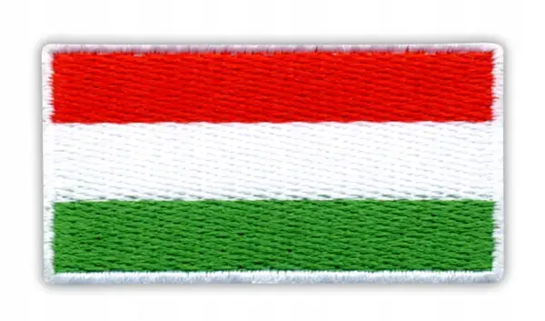 Naszywka z flagą Węgier: czerwony, biały i zielony pas.