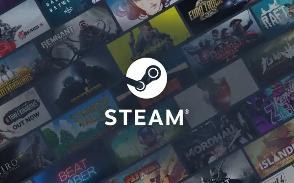 Tło Steam z okładkami gier, w tym Cyberpunk 2077, który mógłby być najdroższą grą na Steam.