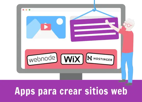 Un hombre construye un sitio web con programas como Webnode, Wix y Hostinger.