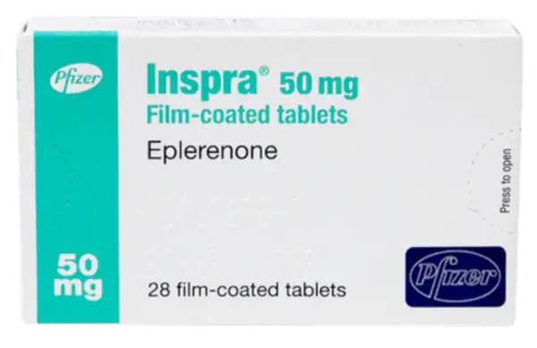 Opakowanie leku Inspra 50 mg z eplerenonem, 28 tabletek. Szukasz zamienników? Sprawdź dostępne opcje.