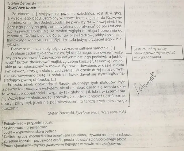 Rozprawka o bohaterze literackim, którego podziwiam - cechy i inspiracje