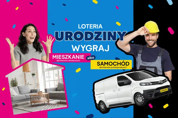 Loteria urodzinowa Castorama: wygraj mieszkanie lub samochód! Weź udział w konkursie i zgarnij nagrodę.
