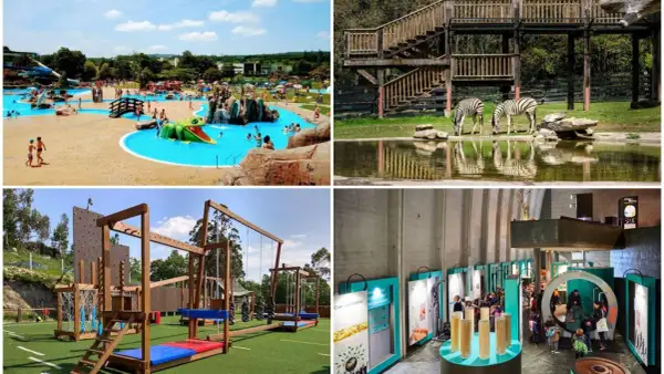 Actividades para que ver en Galicia con niños: parque acuático, zoo, parque de aventuras y museo interactivo.
