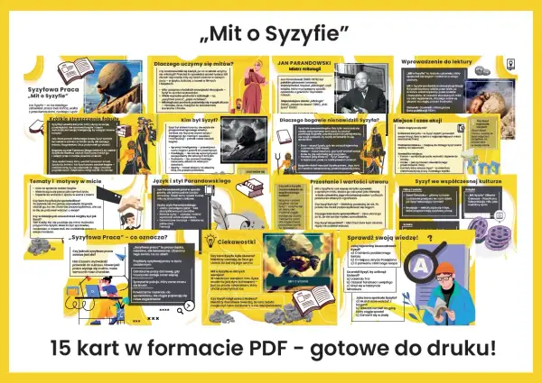 Mit o Syzyfie: motywy niekończącej się pracy, buntu przeciw bogom i ludzkiej wytrwałości.