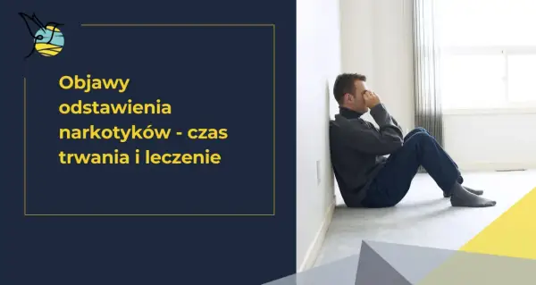 Mężczyzna siedzi przy ścianie, z rękami na twarzy, przeżywając trudne chwile związane z syndromem odstawienia narkotyków.