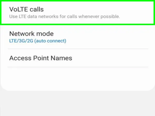 Ustawienia telefonu: VoLTE calls. Jak wyłączyć tę funkcję? Wybierz tryb sieci LTE/3G/2G.