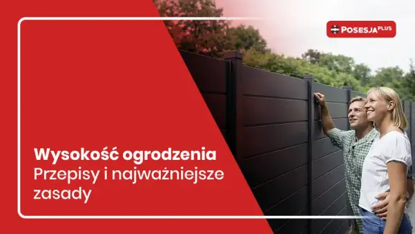 Para, która planuje budowę, sprawdza **wysokość ogrodzenia bez pozwolenia**. Na zdjęciu widać nowoczesne ogrodzenie i parę dyskutującą o jego parametrach.