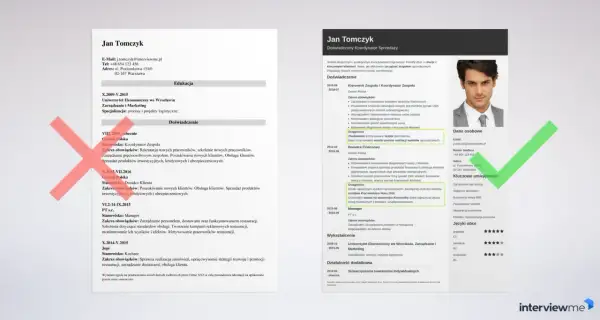 CV Jana Tomczyka, doświadczonego koordynatora sprzedaży, pokazuje, jak napisać CV z sukcesami.