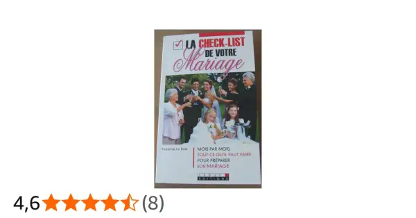 Couverture du livre "La check-list de votre mariage", avec une famille célébrant. Ce guide aide à préparer son mariage mois par mois.