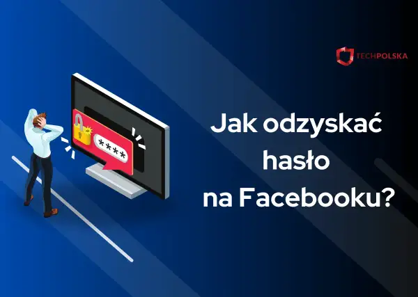 Zdezorientowany mężczyzna patrzy na ekran komputera, gdzie widnieje komunikat o haśle. Dowiedz się, jak zmienić hasło na Facebooku, gdy zapomnisz swojego.