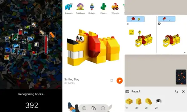 Aplikacja pomaga jak zbudować z lego, rozpoznając klocki i pokazując instrukcje krok po kroku.