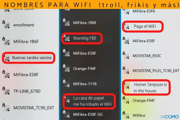 Lista de nombres graciosos en inglés para redes WiFi, como "Warning FBI!" o "Homer Simpson is in the house".