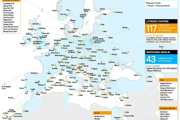 Mapa lotów z Polski: sprawdź, ile się leci do Włoch (Neapol) i innych krajów Europy, Azji i Afryki.