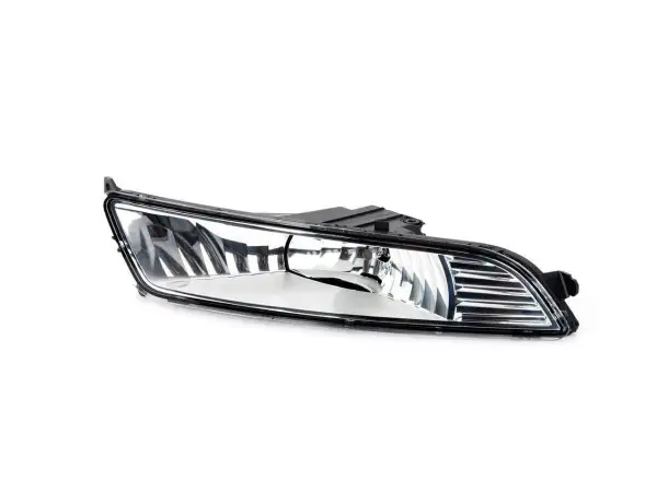 Reflektor przeciwmgielny do Ford Mondeo MK5, z przezroczystym kloszem i czarną obudową.