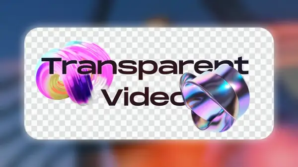 Abstract shapes and text "Transparent Video" on a transparent background, perfect for After Effects projects.