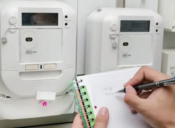 Zapisuję odczyt liczników energii elektrycznej, aby przygotować rachunek za prąd.