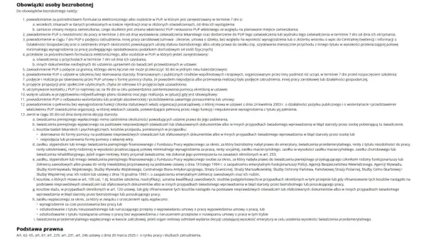 Obowiązki bezrobotnego: zmiana adresu zameldowania, podjęcie pracy, pobyt za granicą, utrzymywanie kontaktu z PUP.
