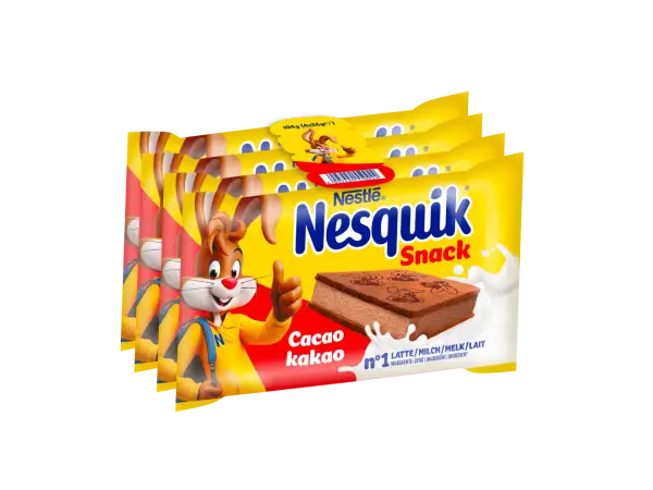 Opakowania Nesquik Snack o smaku kakaowym z królikiem.