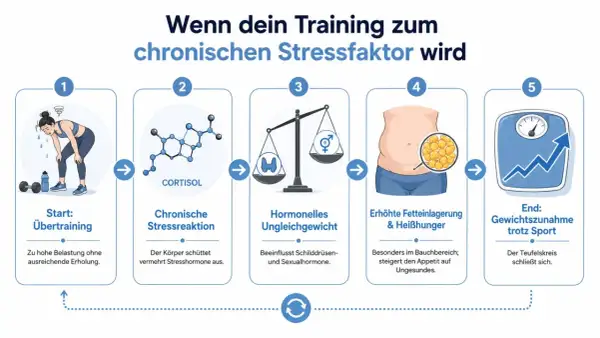 Quand le sport devient un stress : surentraînement, cortisol, déséquilibre hormonal, stockage de graisse et faim. Je mange peu, je fais du sport et je grossis.
