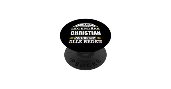 Schwarzer Kreis mit weißem Text: "Ich bin dieser legendäre Christian, von dem alle reden.