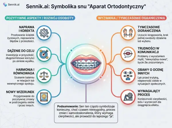 Sen o aparacie ortodontycznym, jak aparat ortodontyczny dla psa, symbolizuje potrzebę korekty i poprawy, choć bywa to proces wymagający.