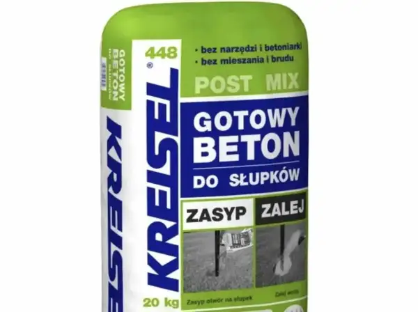 Gotowy beton Kreisel w workach. Ile na m3? Produkt Post Mix do słupków, łatwy w użyciu, bez mieszania.