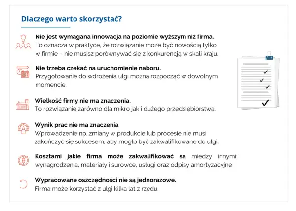 Ulga badawczo-rozwojowa nie wymaga innowacji na skalę kraju. Można ją wdrożyć od razu, niezależnie od wielkości firmy i wyników prac.