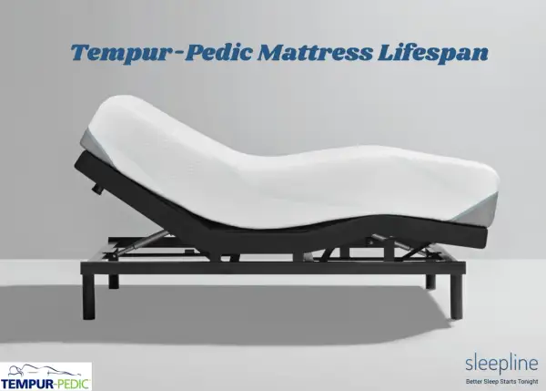 A Tempur-Pedic mattress on an adjustable base, illustrating the long lifespan of Tempur-Pedic mattresses.