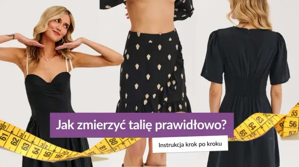 Kobieta pokazuje, co to talia, mierząc ją centymetrem. Instrukcja krok po kroku.