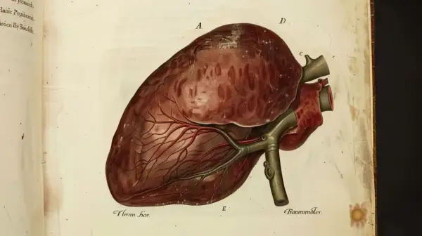 Ilustracja przedstawia ludzką wątrobę z naczyniami krwionośnymi. Wątroba, kluczowy organ, jest tu ukazana w szczegółach, niczym dzieło sztuki, a nie jak kawa.