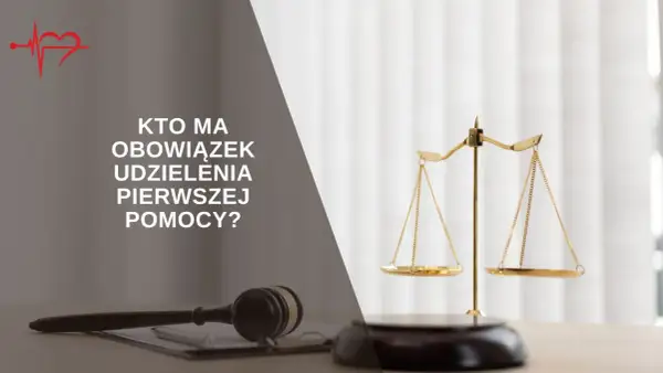 Młotek sędziowski, waga sprawiedliwości i symbol serca z pulsem.